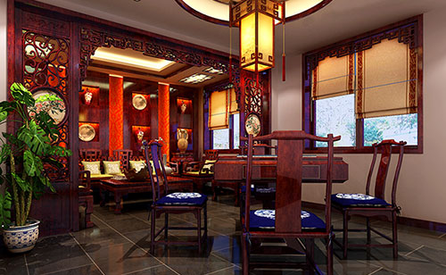 邳州古典中式风格茶楼包间设计装修效果图